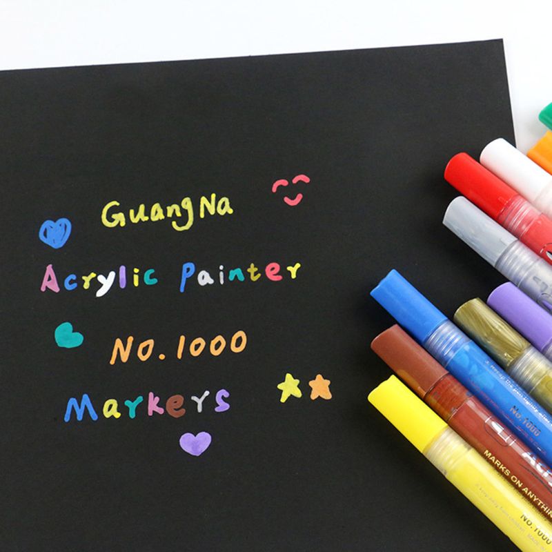 Rotulador de pintura acrílica para manualidades, rotulador de pintura acrílica de 4/8/12/15/24/36 colores, marcado detallado para Álbum de bricolaje, lienzo de madera de roca de cerámica de vidrio