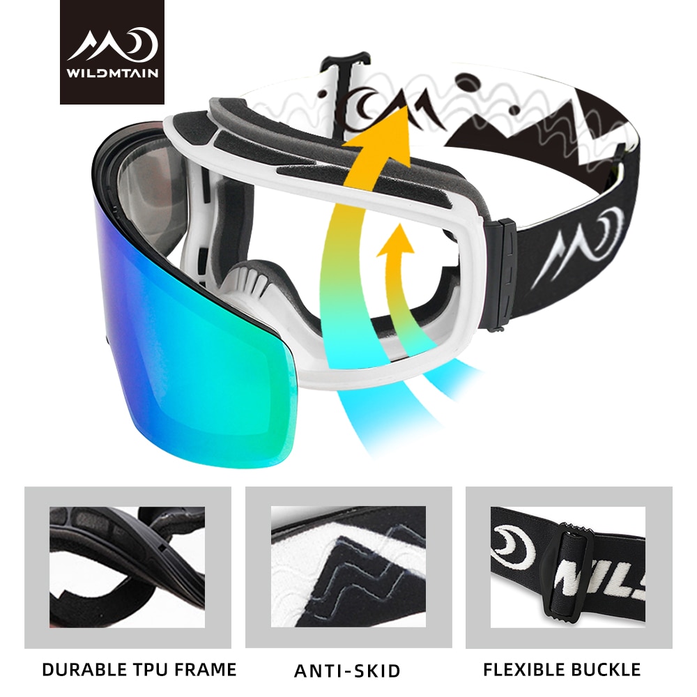 WILDMTAIN Best Ski Goggles Snowboard Dual Layers Anti fog Skiing Snow Goggles, UV Protection Ski Glasses for Men Women Youth