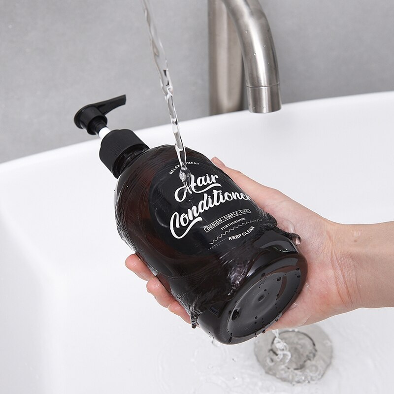 3 sztuk/zestaw dozownik do mydła butelka szampon do łazienki prysznic odżywka butelki wielokrotnego napełniania z etykietami 500ML/10.58zo