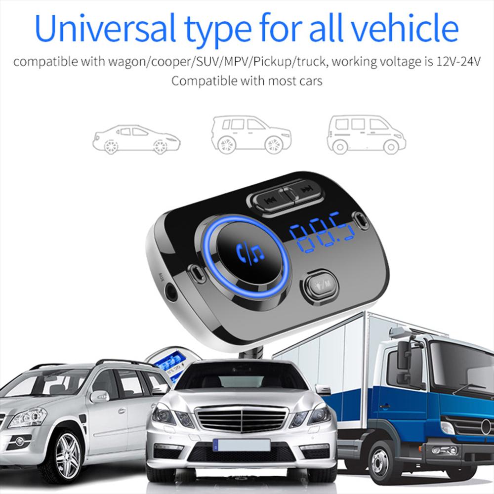 Smart FM Transmitter Bluetooth MP3 Player Car FM Modulator QC3.0 Fast Charger Car Radio Adapter Wireless Transmitter for Vehicle