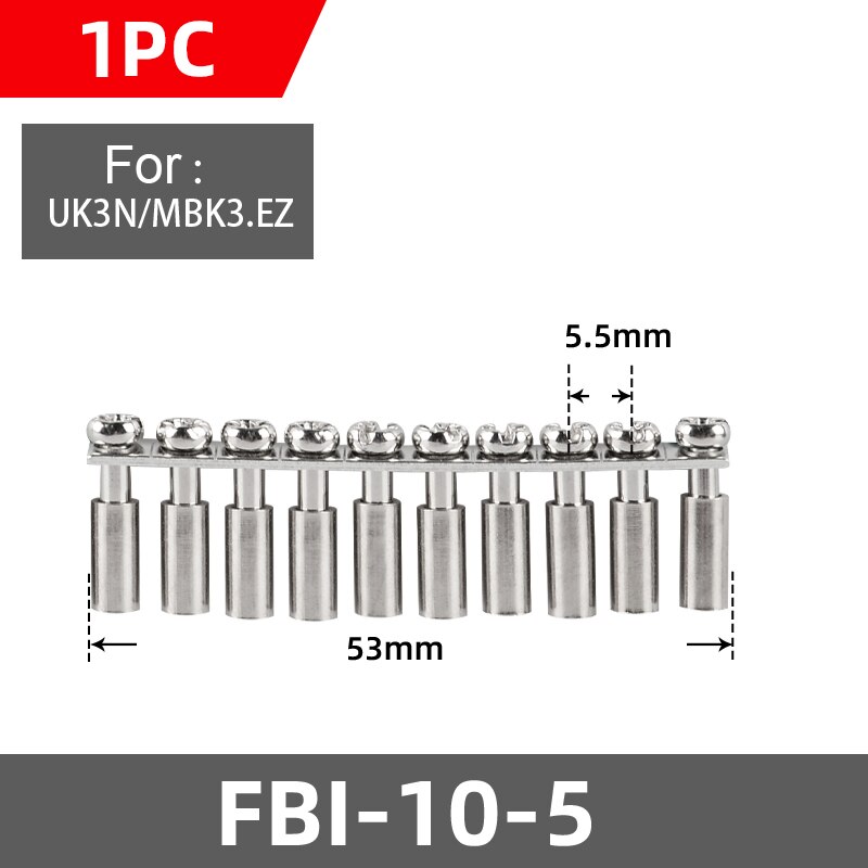 ZYCN 1PCS Fixed Bridge FBI 10-4/5/6/8 For UK-2.5B 5N UDK-4 Din Rail Screw Terminal Block Accessories: Gold
