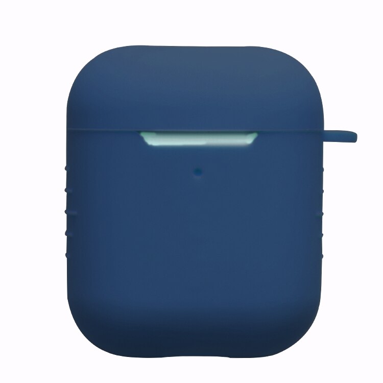 Soft Silicone Cases For Apple Airpods 1/2 Protective Bluetooth Wireless Earphone Cover For Apple Air Pods Charging Box Bags: Midnight Blue