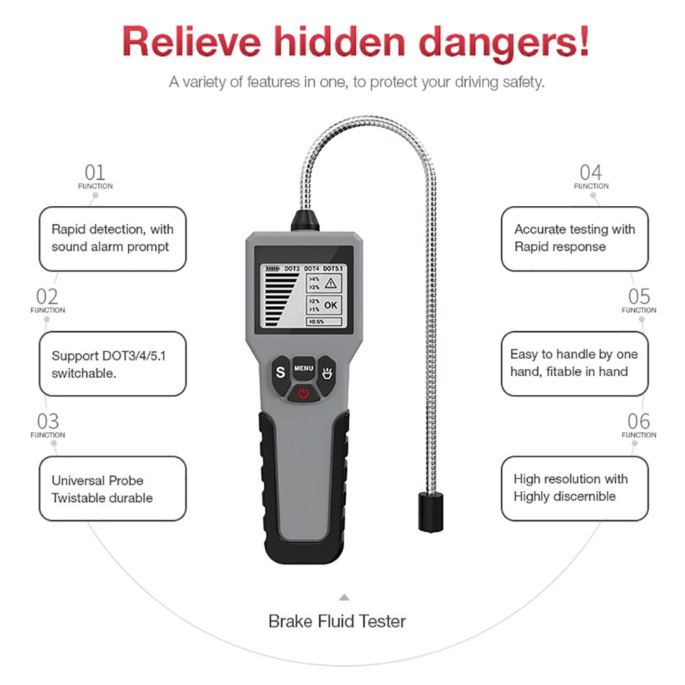 Factory Price Electric Brake Fluid Liquid Tester Automotive Diagnostic Battery Analyzer Tool car Brake Fluid Tester For Car