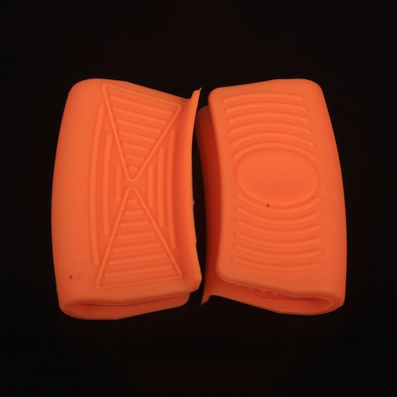 Siliconen pannenlappen 2 stuks praktische hittebestendige handschoenen oven mini handschoenen hittebestendige anti-verbrandingshandschoenen houders hittebestendige handschoenen: Oranje