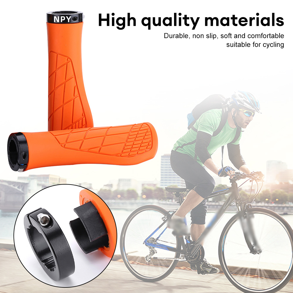 1 par de empuñaduras antideslizantes para manillar de bicicleta de montaña, empuñaduras de goma suave para MTB, empuñaduras de bicicleta cómodas y bloqueables, piezas de bicicleta