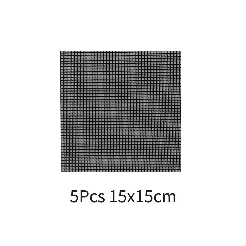 Plastic Bloempot Gat Mesh Pad Ademende Pakking Multifunctionele Voorkomen Bodem Verlies Bonsai Pot Bodem Rooster Mat Lekvrije zwart: 5Pcs 15x15cm