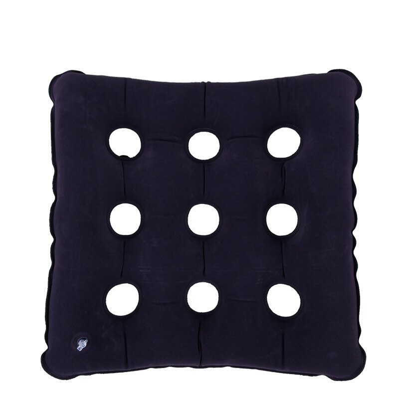 Massage Kussen Lucht Opblaasbare Zitkussen Met Warmte Verzegeld Bouw Rolstoel/Home/Office Seat Pad Bolster Cojines Kussen: 9 hole flannel navy