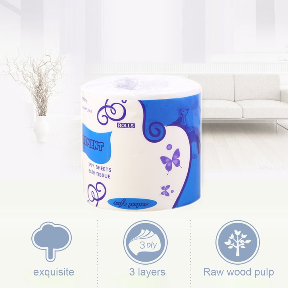 10 Rolls Standard 3-ply Toilet Paper Bulk Rolls Bath Tissue Household Bathroom Soft Paper Towel