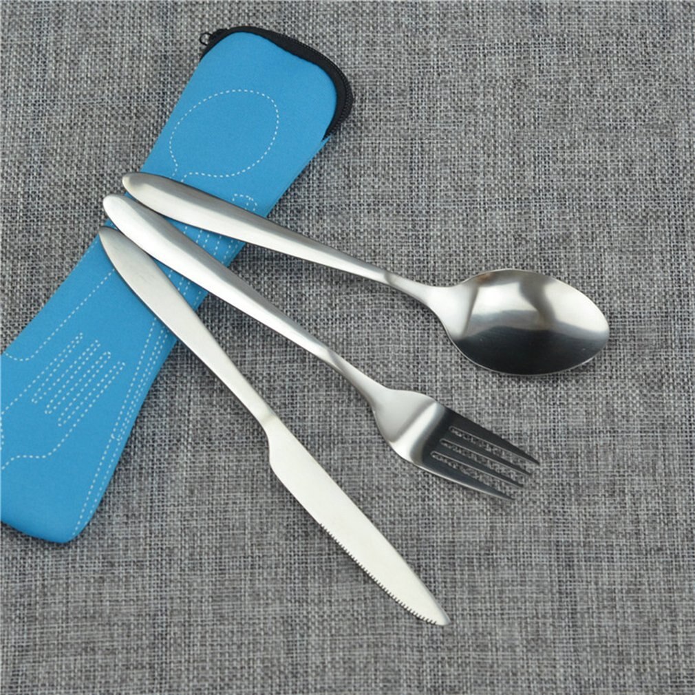 Roestvrij Staal Steak Bestek Duurzaam Praktische Milieuvriendelijke Draagbare Outdoor Servies Set Roestvrij Stalen Bestek