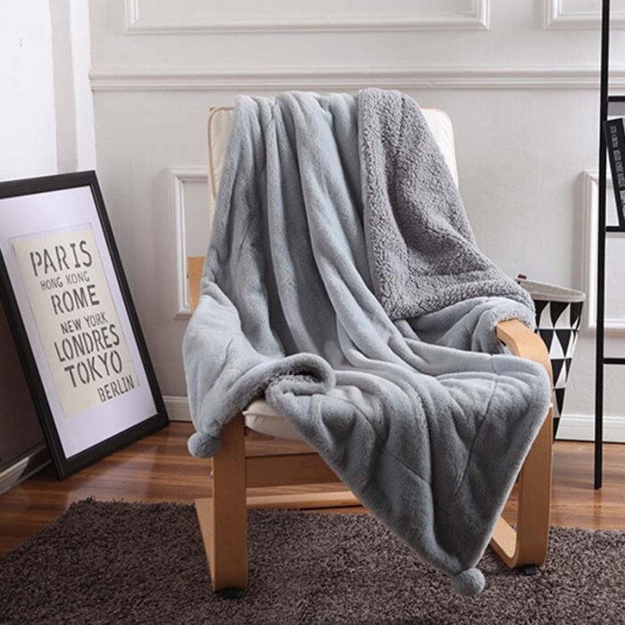 Volwassen Deken Sprei Plaid Op Het Bed Winter Dekens Voor Banken Decoratieve Flanel Soft Cozy Laken Thuis Textiel: Gray / 150x200cm