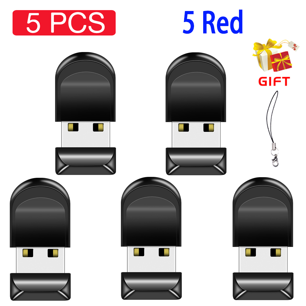 10 PCS/LOT Mini High-speed High capacity USB Flash Drives 64GB Pen Drive 32GB Memory Stick 16GB U Disk Red: black / 8GB
