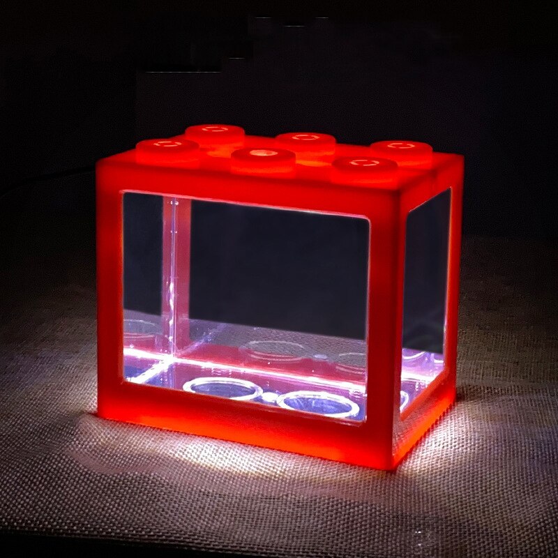 Lechong Desktop Mini Fish Tank With Light Diy Stac Grandado