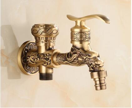 Robinet de toilette, robinet Bronze Antique de machine à laver, robinet de toilette, robinets de jardin décoratif pour l'extérieur: green