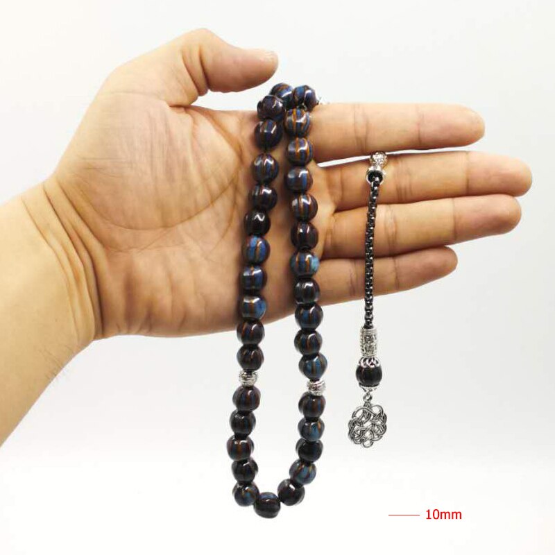 Tasbih-pulsera de cuentas musulmanas para oración, accesorios de árabe, Eid musulmán, de Ramadán, Rosario islámico, 33 cuentas de cerámica