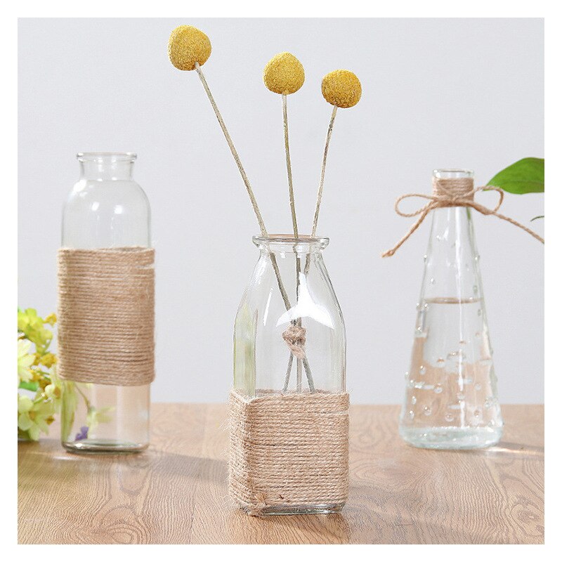 Matbord liten vas hydroponic växt glasvas dekoration rik bambu blomsterarrangemang bord blomma vas