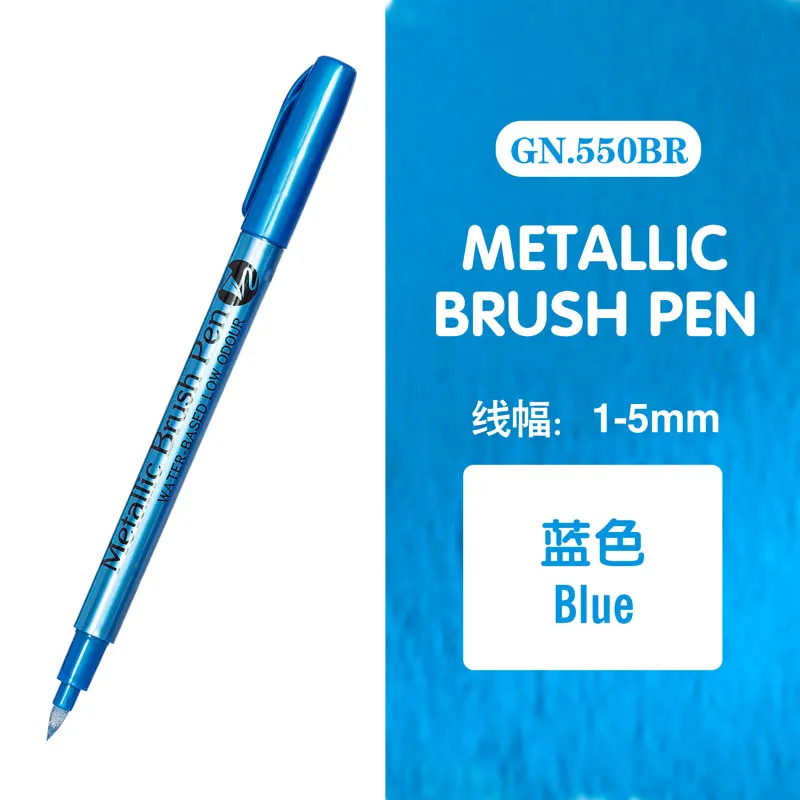 12 Colors Metallic Marker Pen Permanent Art Marker for Manga Crafts Scrapbooking DIY Colorful Pens Stationery Art Supplies: Clear