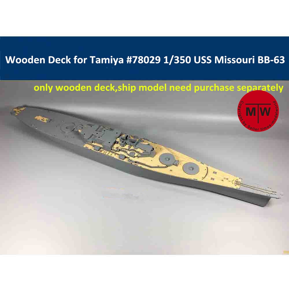 1/350 Schaal Houten Dek voor Tamiya 78029 USS Missouri BB-63 Circa 1991 Model CY350009