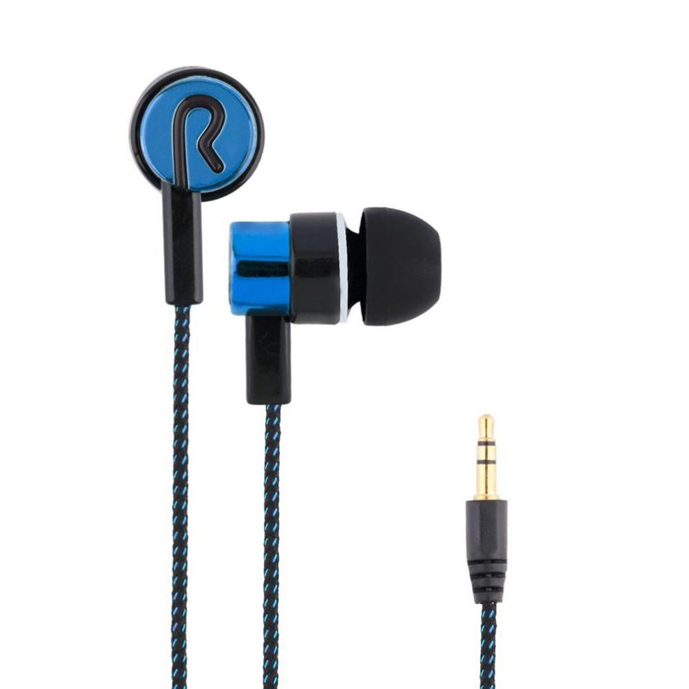 Kopfhörer Geflochtene Verdrahtung Super Bass In Ohr Musik Kopfhörer HIFI Stereo Ohrhörer Lärm Isolieren Sport Kopfhörer Mit Mic: blue