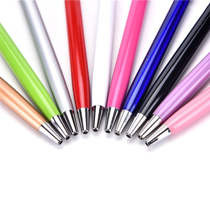 2 em 1 pena capacitiva do metal da pena do tela táctil com esferográfica cabeça dobro caneta stylus para a tabuleta do telefone ou manuscrita