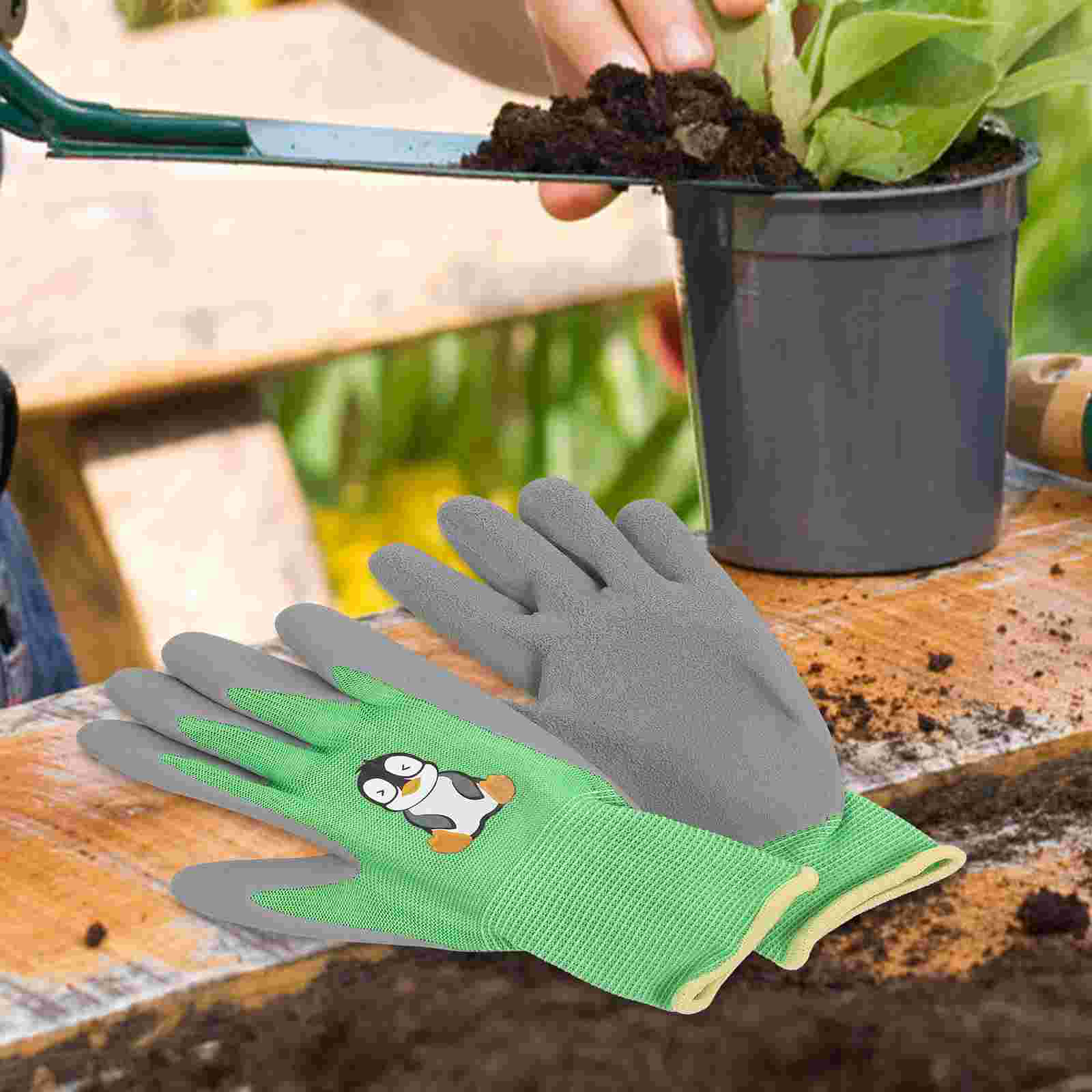 4 Paar das Fäustling Kinderhandschuhe, Gartenarbeit, pannensicher, schwerer Gärtner, Arbeitsschutz, Gartenarbeit