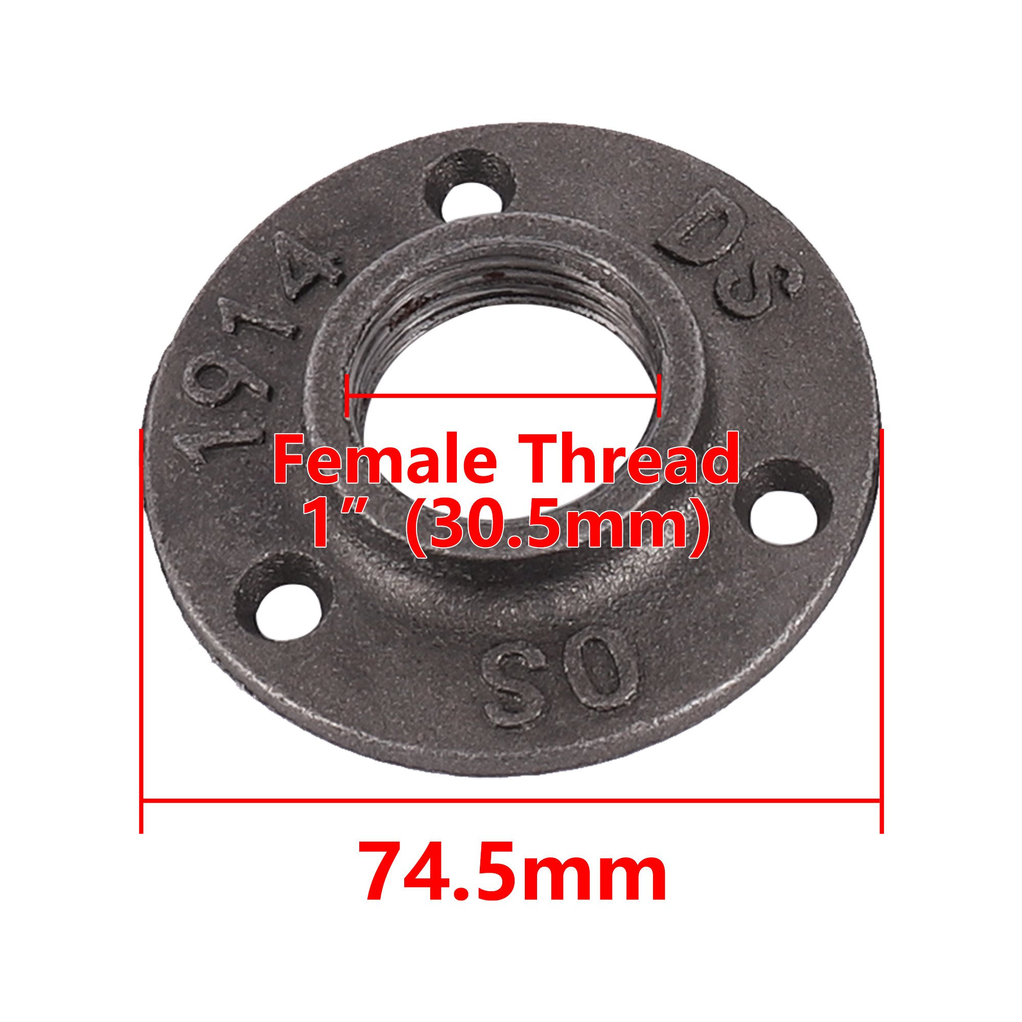 Boden flansch 1/2 "3/4" 1 "Innengewinde Rohr flansch Industrie Kunststoff Eisen Rohr verschraubungen Garten dekorative Lieferungen: Silber