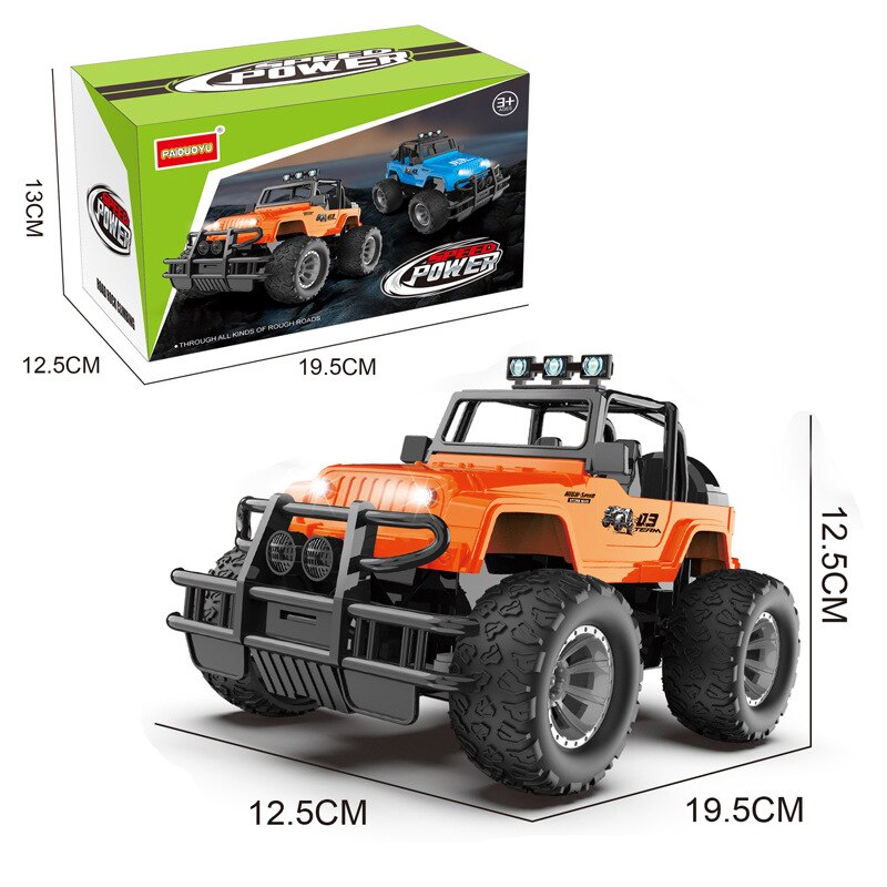 Four-way Remote Control Wrangler 1:20 With Light Remote Control Off-road Vehicle 2.4GHz Climbing Vehicle Toy Car: orange