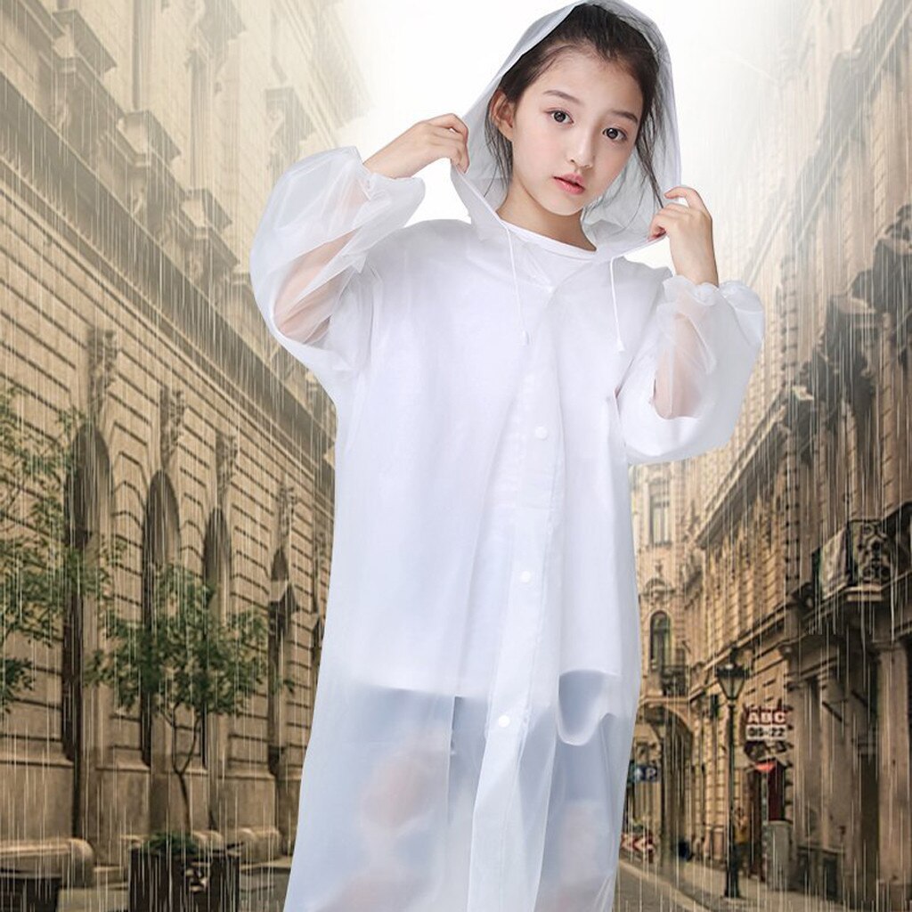 Waterproof Raincoat Kids Children Reusable Outdoor Travel Thickened Rain Coat Thick Transparent Clear EVC Rainwear chubasquero