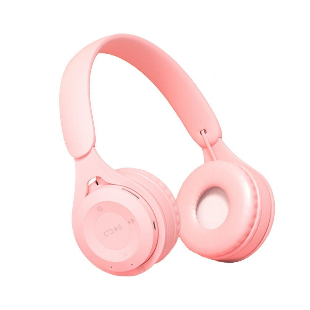 Y08 Wireless Headphones with Microphone Foldable Gaming Headset Bluetooth-compatible Earphone Music Headset Over Ear Headphone: Pink