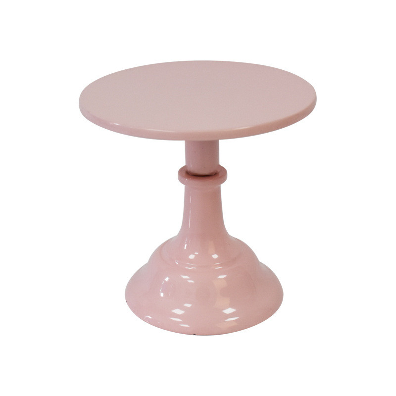 Cake stand Home party display stand wedding decoration wrought iron birthday tray dessert fudge desktop afternoon tea cake stand: PINK / 12 inches