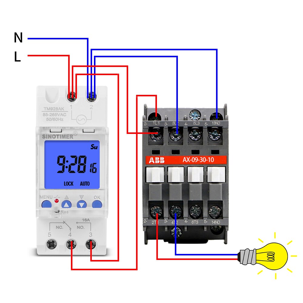 Super Big LCD Display Backlight Digital Weekly Programmer Universal 220V 110V Input 1NO + 1NC Cycle Time Controller DIN Rail