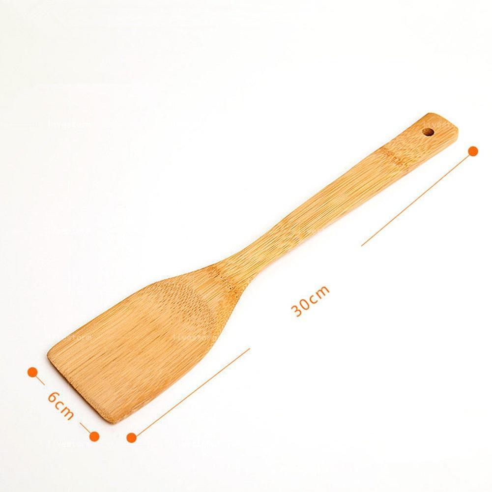 Bambus spatel skraber bambus træ køkken madlavning patulaspoonturner køkken tilbehør stegt madlavning værktøj: Default Title