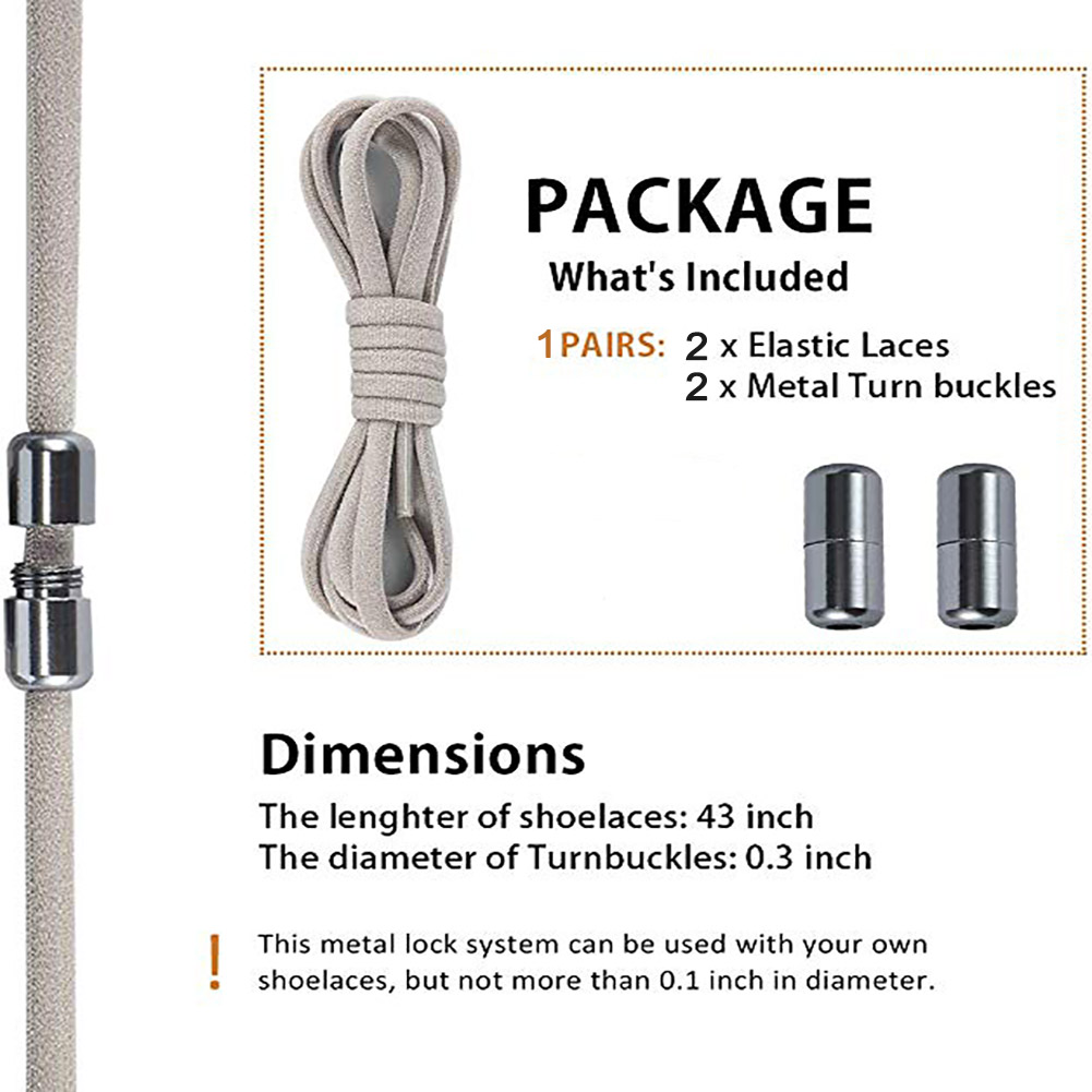 Elastische Geen Tie Schoenveters Ronde Metalen Lock Veters Voor Kinderen En Volwassen Sneakers Quick Schoenveters Halve Cirkel Shoestrings
