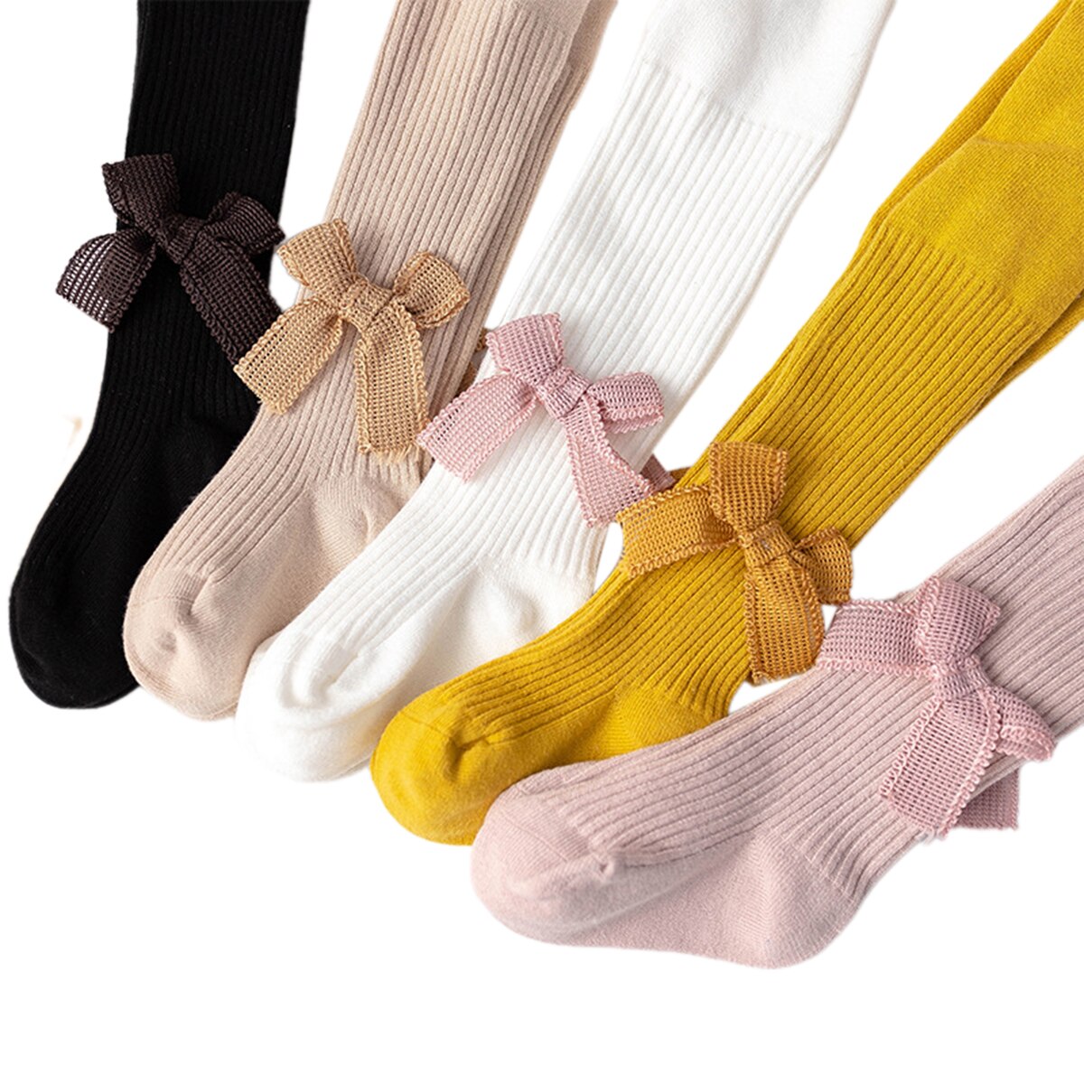 0-4 ans enfants printemps automne hiver collants nœud coton bébé filles collants enfants infantile tricoté Collant