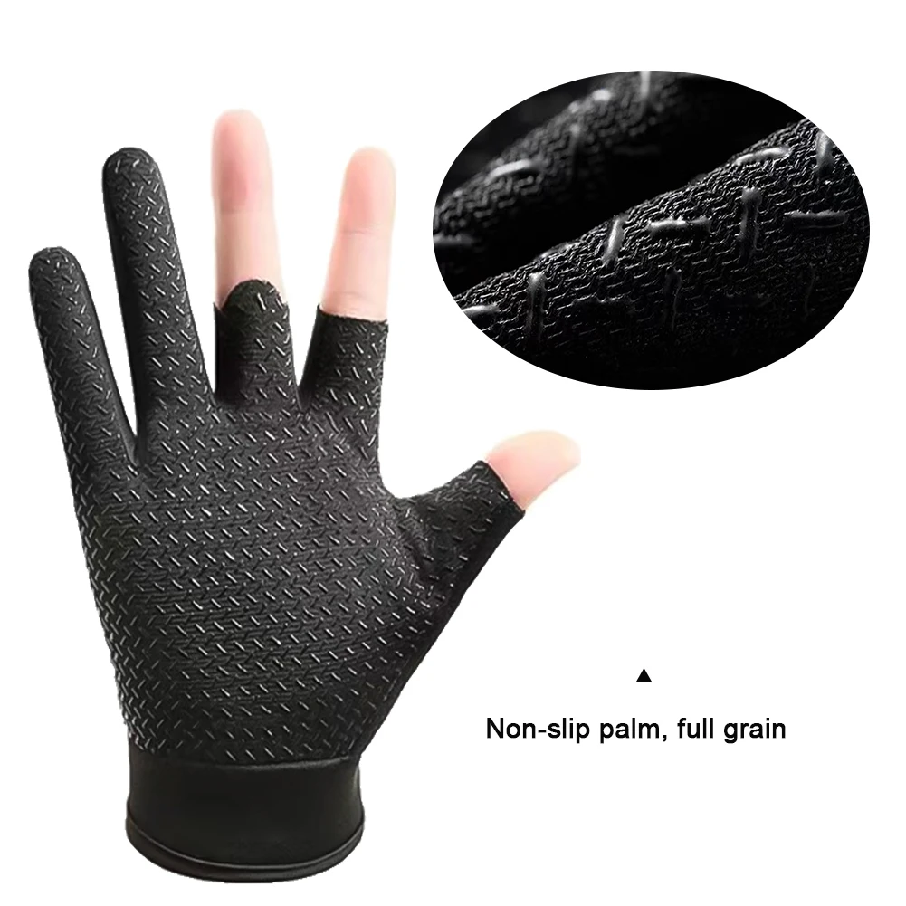 Anti-Rutsch-Angelhandschuhe, verschleißfest, für Höhle Sommer, draussen, atmungsaktiv, zum Angeln, Radfahren, Sporthandschuhe, Angelbekleidung