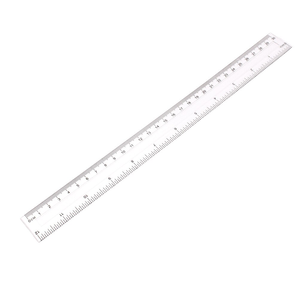 1pcs Simple Style 30cm/12 Inch Metric Ruler Transparent Acrylic Ruler Simple Ruler Square Ruler Cute Stationery Drawing Supplies: Default Title