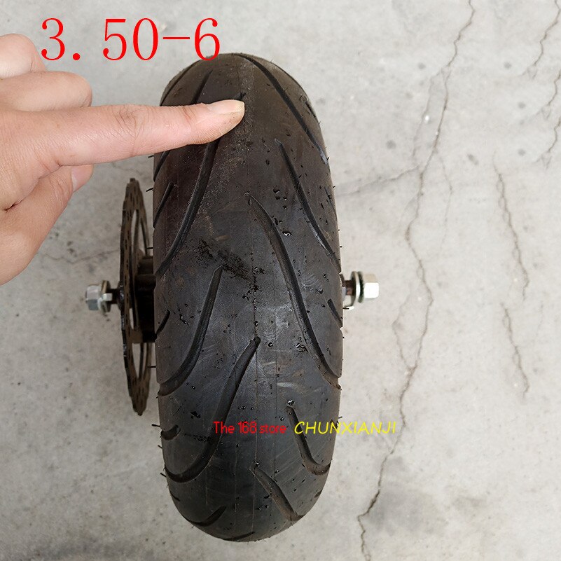 Good quality10 inch electric scooter wheels 6inch wheel hub + 3.50-6 vacuum Road tyre + Brake disc fits Folding electric scooter