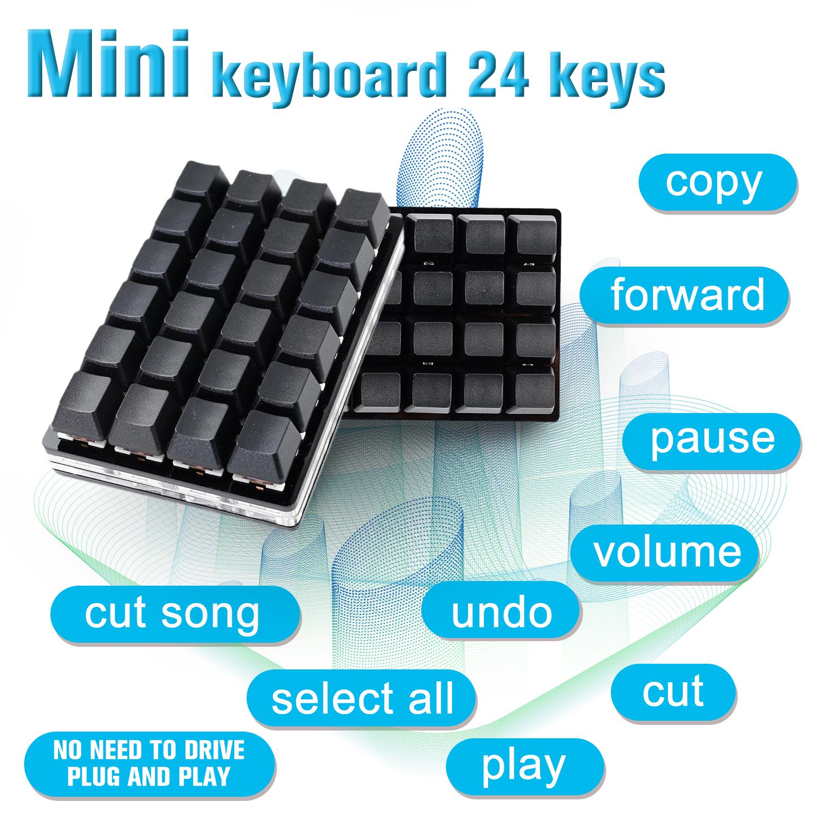 Mini Black 24 Key Mechanical Keyboard 9 Key 16 Key Keyboard Keyboard Shortcut Device Sayo Gaming Keypad Programmable Keys C E7N6