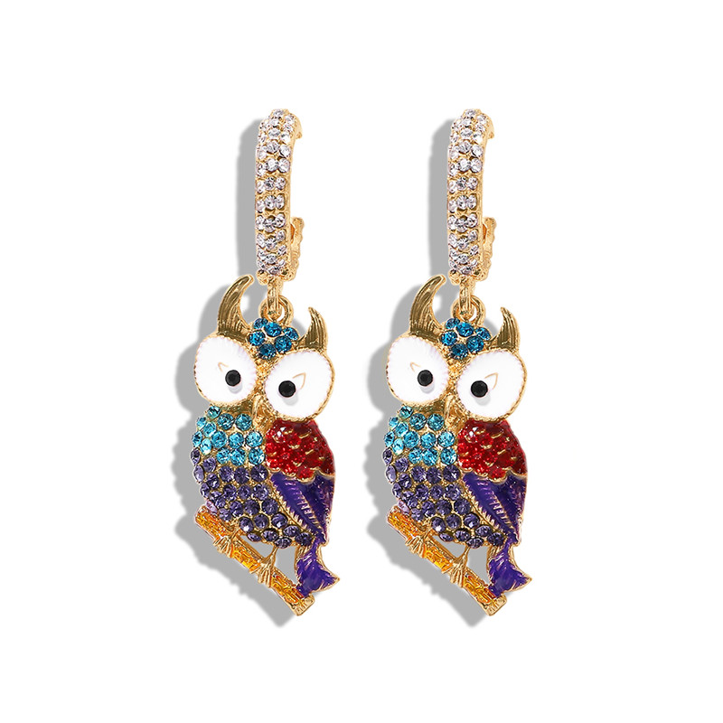 Dvacaman Schichten Kristall Vogel Ohrringe Papagei Strass Boho groß Baumeln ErkläSprosse Ohrringe für Frauen Hochzeit max Schmuck