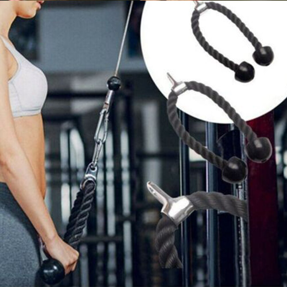 Nylon triceps biceps tau trening kabel skyve opp trekke ned press bar vedlegg