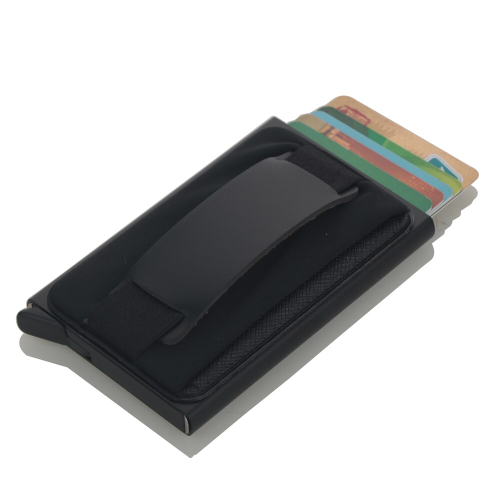 Mannen Creditcardhouder Automatische Kaarthouder Aluminium Mini Portemonnee Met Back Pocket Id-kaart Rfid Blocking Portemonnee