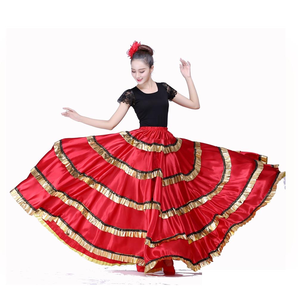 Flamenco Dans Rok Buikdans Rok Spaanse Flamenco Kostuum Maxi Jurken