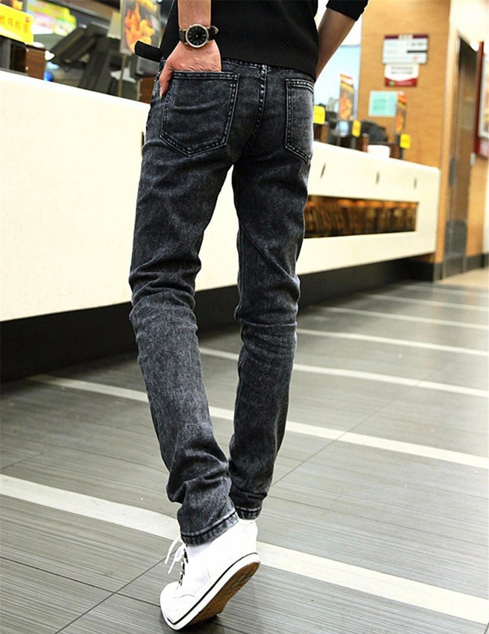 Desy feeci mærke mænd jeans slim fit skinny denim jeans elastiske straight jeans stretch bukser jeans til mænd