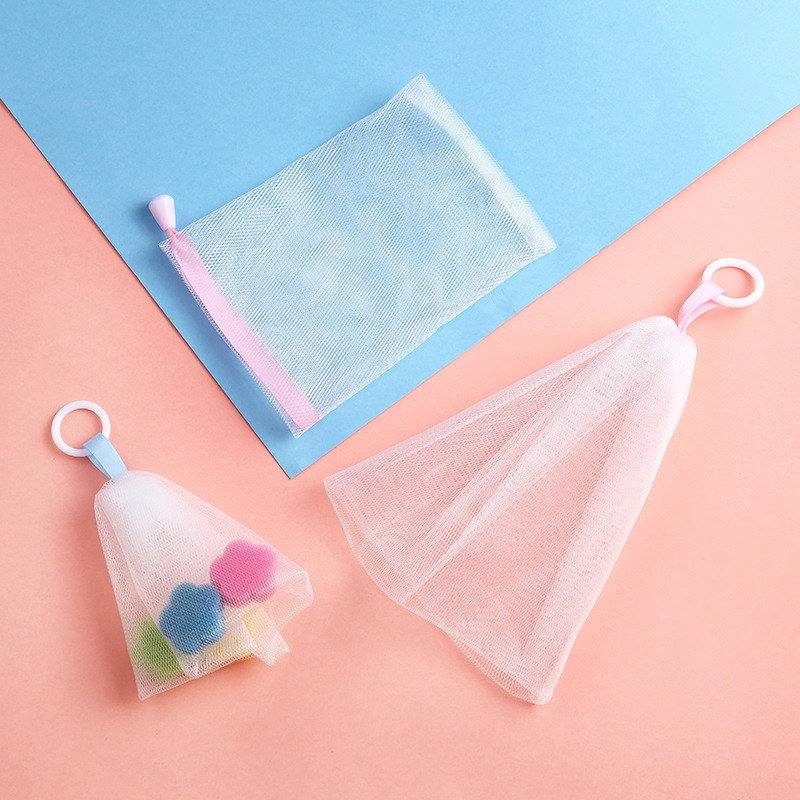 Facial Body Bath Cleansing Foam Suds Bubbles Maker Net Mesh Bag Cleanser Soap Saver Face Washing Tools Bathroom Accessory