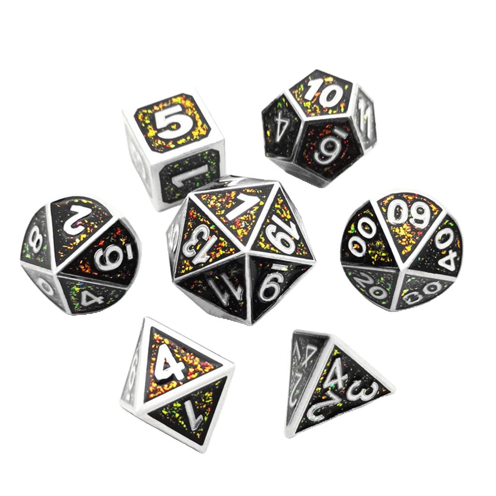 Set Van 7 Polyhedral Aantal Dobbelstenen D4 D6 D8 D10 D12 D20 Voor Speelgoed: B