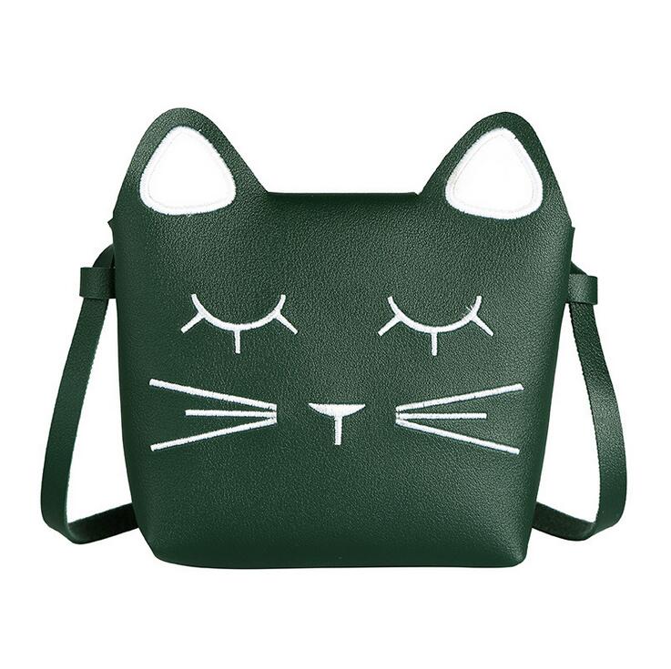 Mini Cartoon Kat Meisjes Messenger Bag Mooie Kinderen Prinses Mode Crossbody Tassen Vrouwelijke Karakter Schoudertas HS01: green