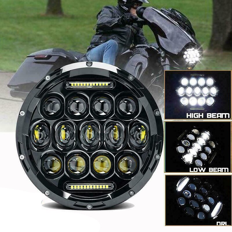 7 &quot;LED Runde Scheinwerfer Motorrad hoch/niedrig Strahl DRL LED Treibendes Licht Für Cafe