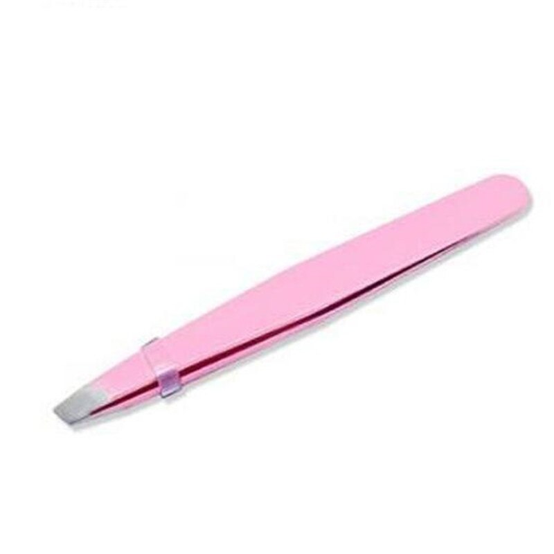 Hårborttagning pincett rostfritt stål ögonbryn pincett rosa lutande svart spets spets ansikte ofarligt smink skönhetsverktyg: Rosa