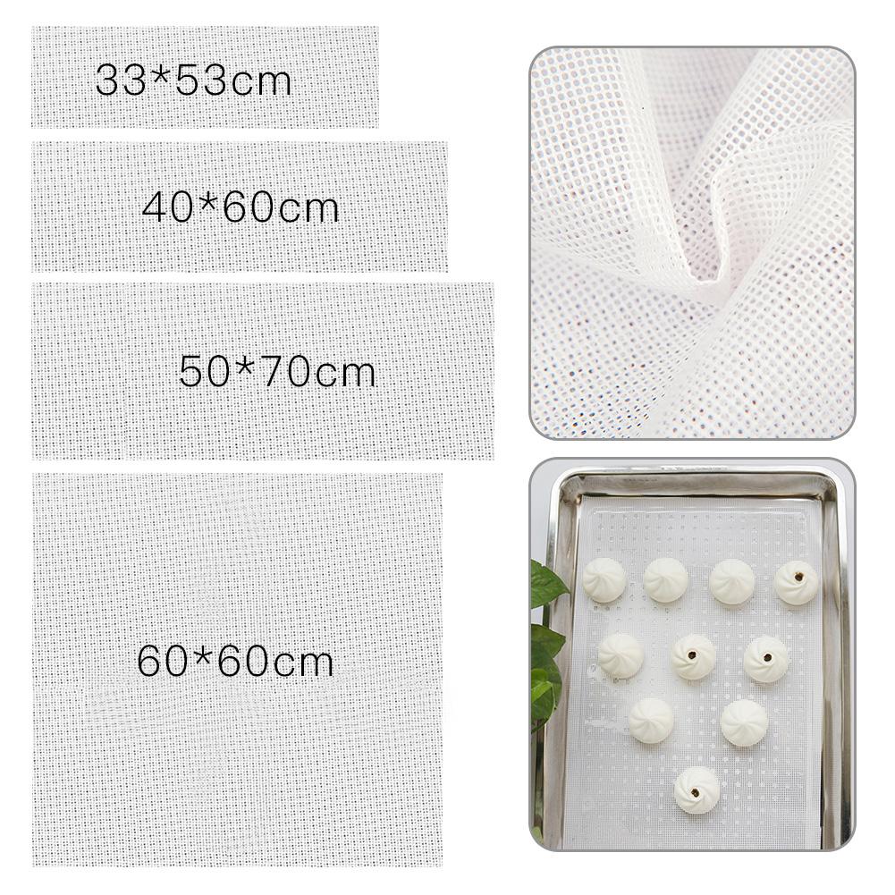 Square Silicone Steamer Mesh Pad Non-stick Round Shape Pad Dumplings Baking Mat Home Kitchen Tools Steamed Buns Baking Pastry