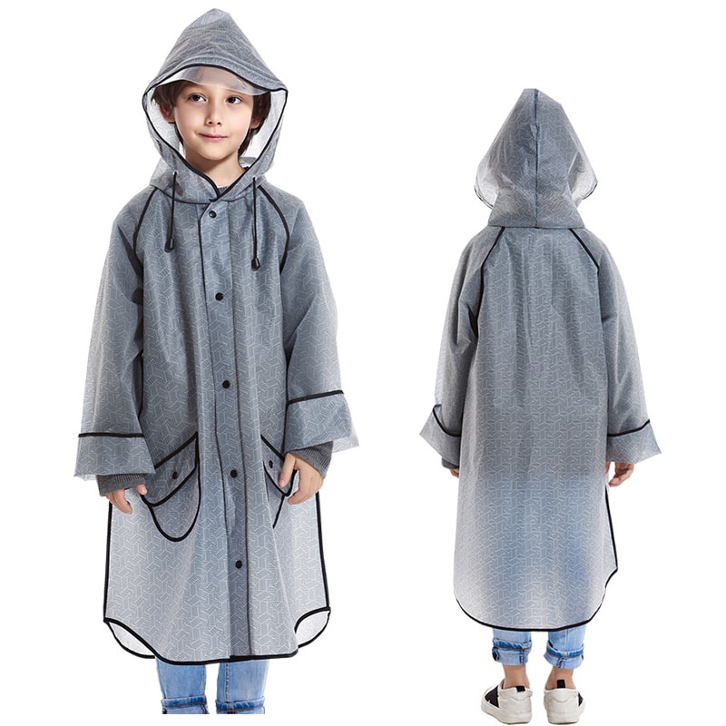 dikke herbruikbare gedrukt patroon waterdichte EVA opvouwbare jongen meisje lange regenjas jas voor kinderen