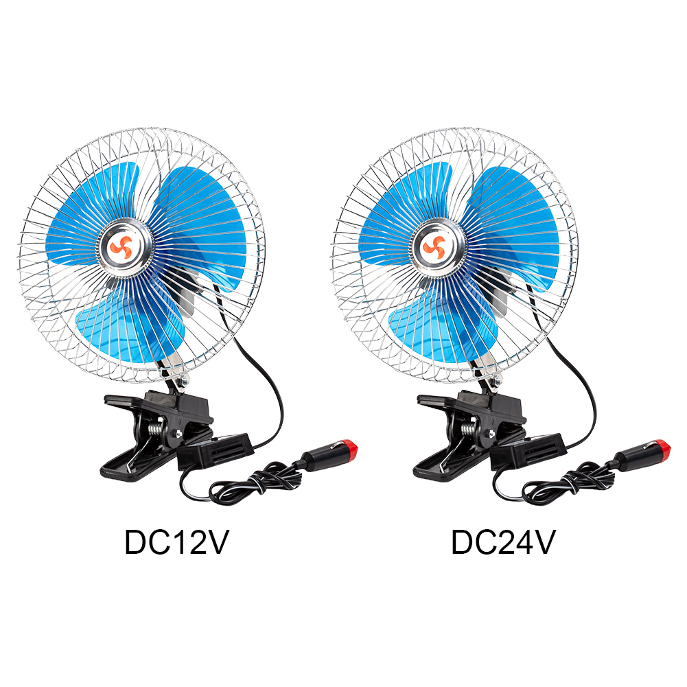 12/24V Portable Car Cooling Fan Rotation Strong Summer Cooler Adjustable Summer Cooling Fan Truck Vehicle Strong Wind Air Cooler